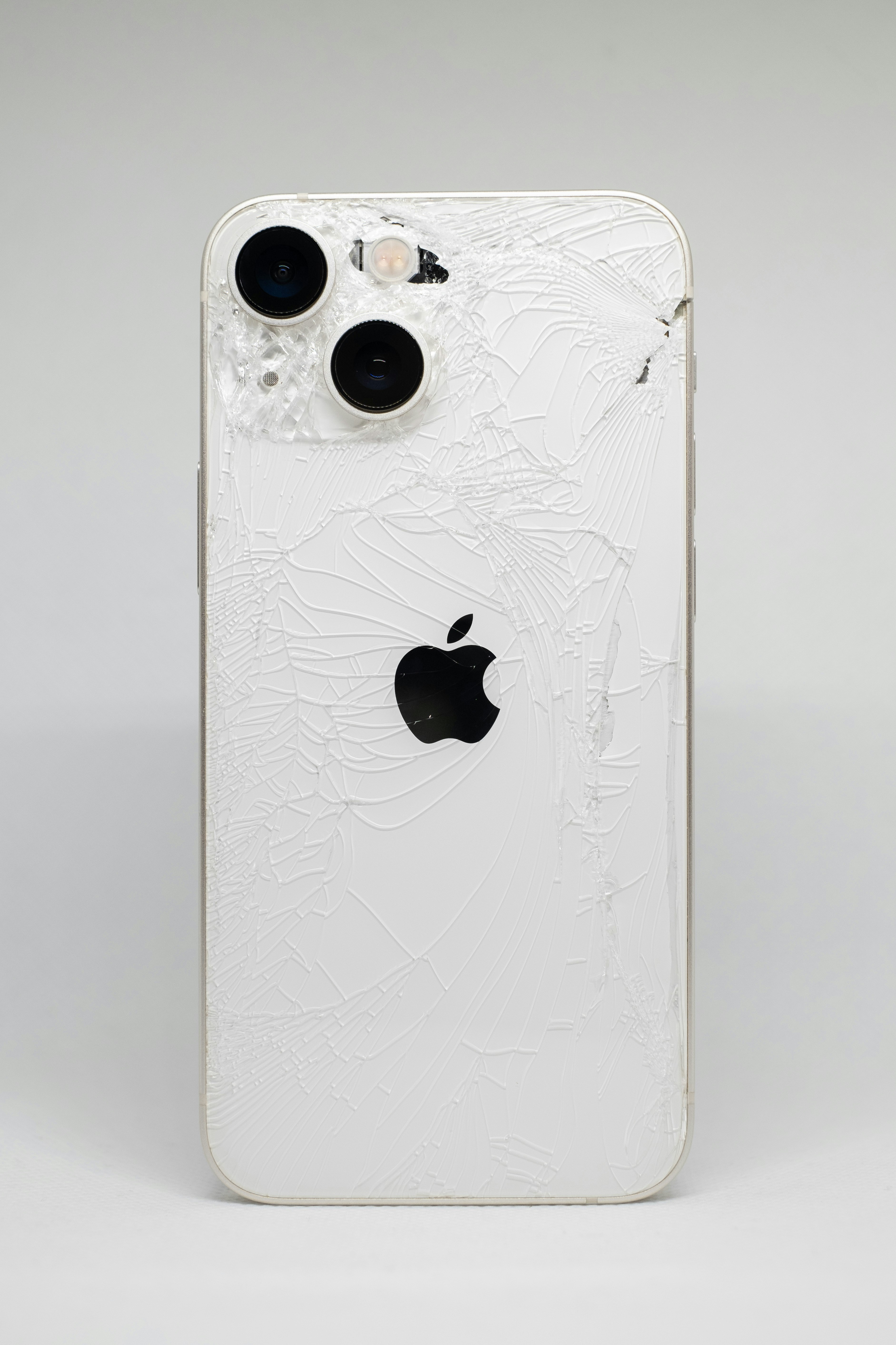 Cracked iPhone back glass repair example