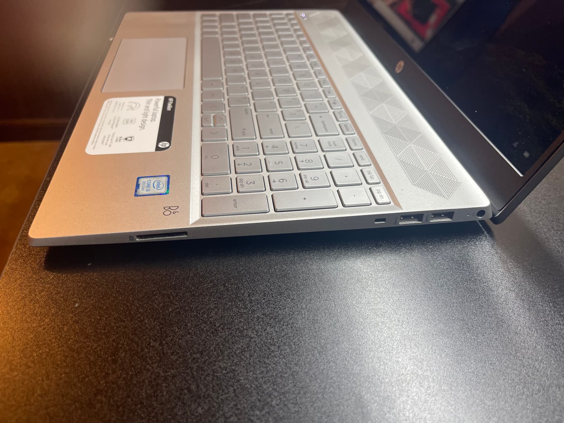 HP Pavilion laptop right side ports